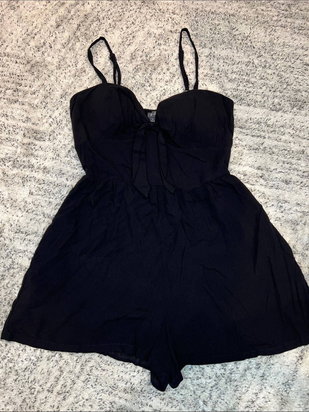 Lily Rose Black Spaghetti Strap Cami Romper